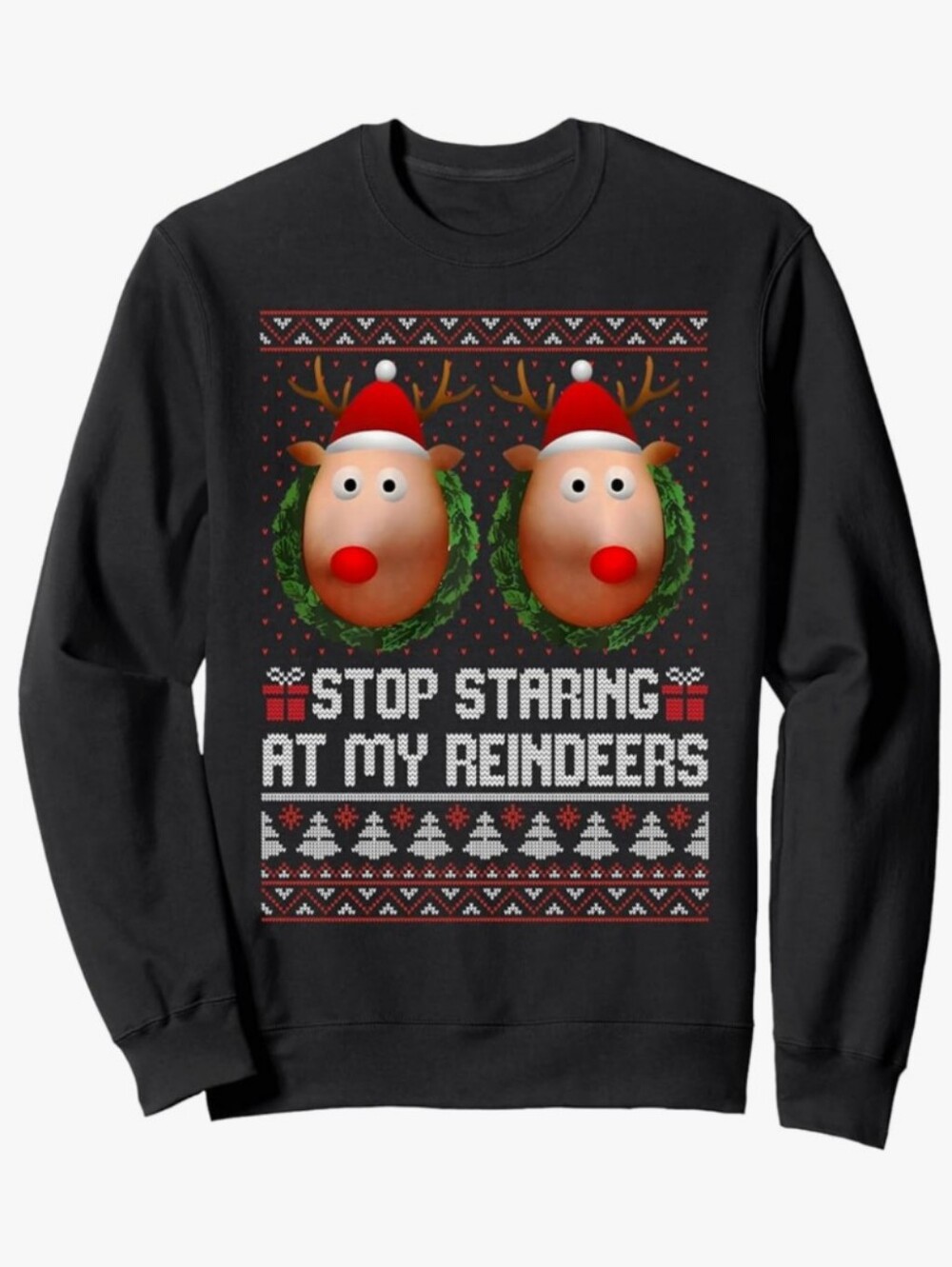 GILDAN Reindeer Funny Graphic Sweatshirt Size Small NWT